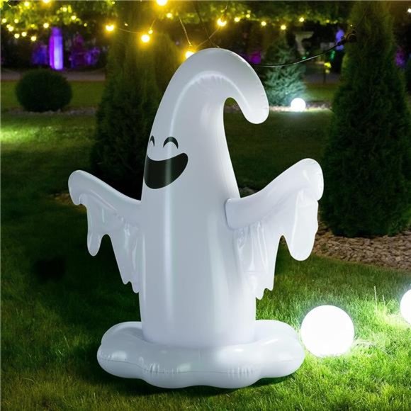 3.7FT Inflatable Ghost Halloween Jumbo, White Ghost, Blow up Ghost - Picture 5 of 7